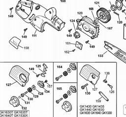Black & Decker Gk1430 Chainsaw (Type 1) Spare Parts Spare Parts