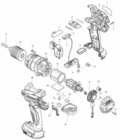 Makita Parts Diagrams Makita parts diagrams of a drill